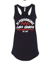 WOMENS - Black Tank Red Checkered Logo
