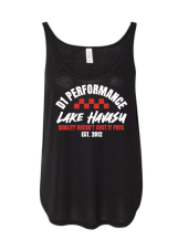 WOMENS - Black Flowy Tank Red Checkered Logo