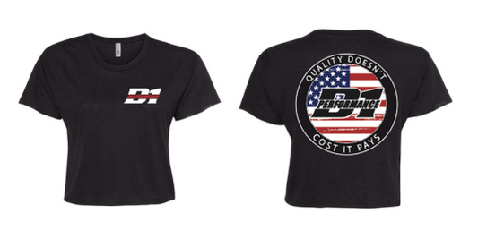 WOMENS - Crop Tee w/ Flag Logo
