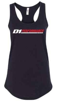 WOMENS - Black D1 Performance Racerback Tank