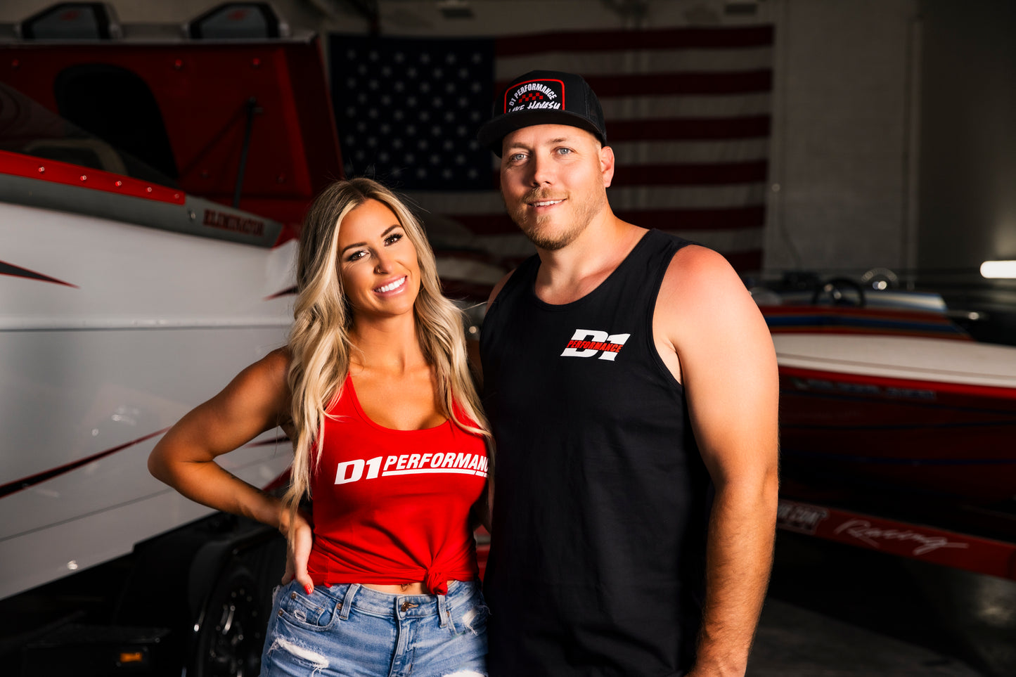 WOMENS - Red D1 Performance Racerback Tank